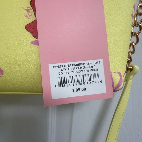 NWT Juicy Couture Sweet 🍓 Strawberry Mini Tote in Yellow Iris - Picture 2 of 11